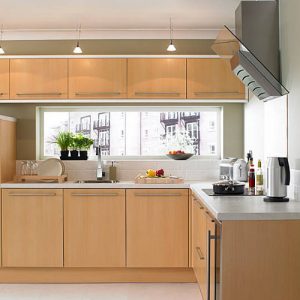 View of a modern stylish luxury kitchen in an expensive apartment complex