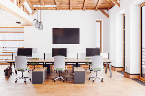 Interior of an empty modern loft office space.
